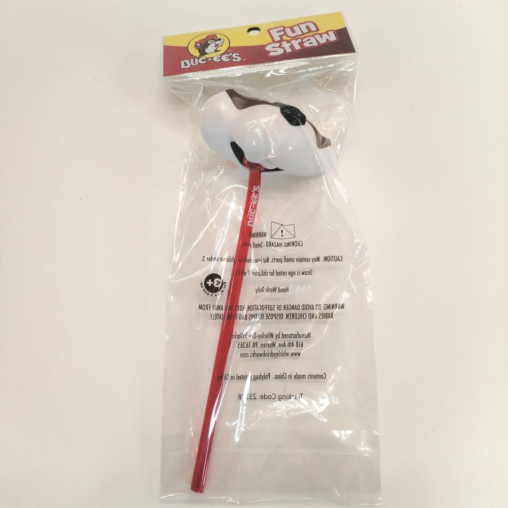 Buc-ee's Beaver Fun Straw Reusable Plastic Brand New and Sealed FUN Gift! Mouth